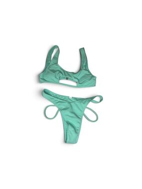Scoop Neck Two-Piece Bikini in Mint Green